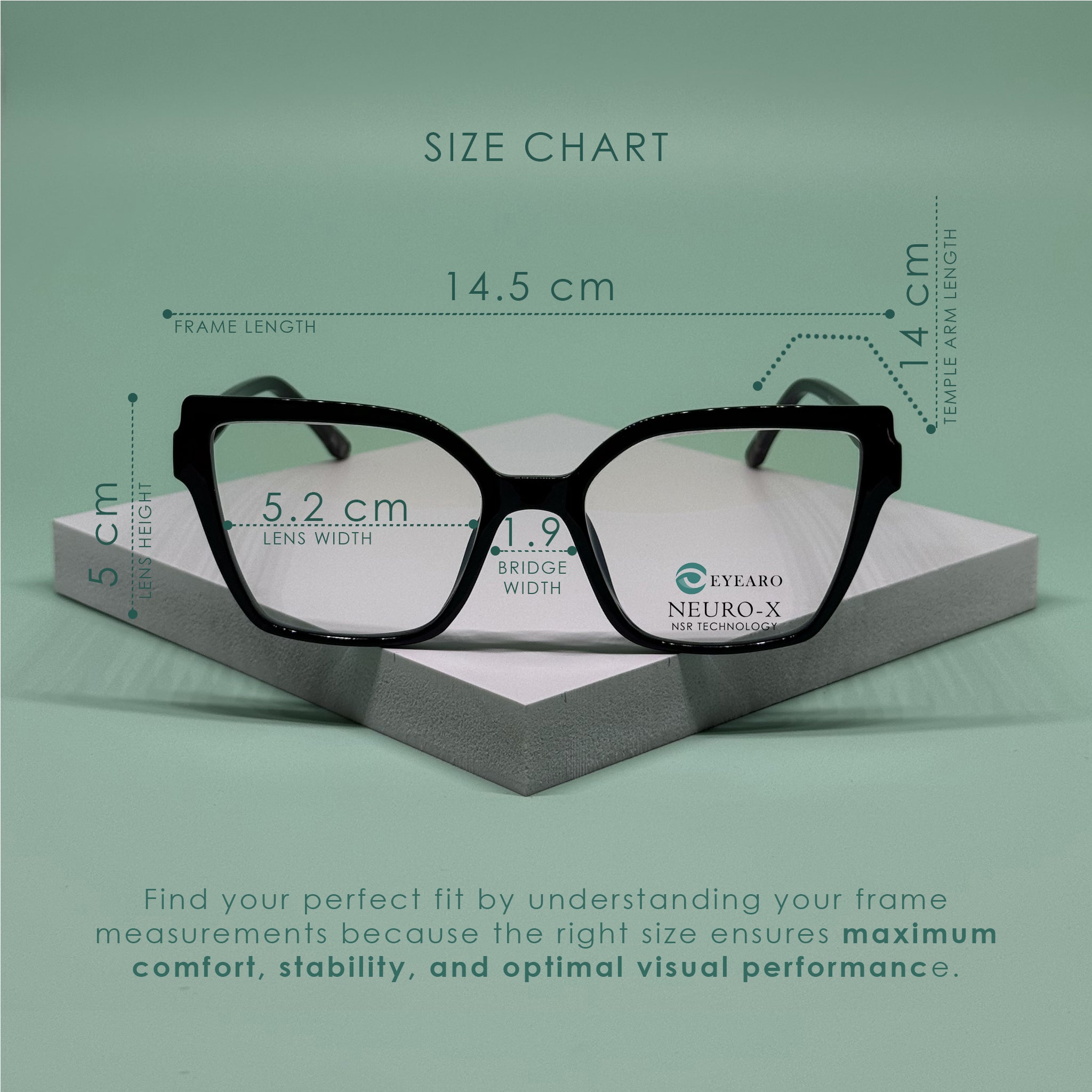 Square Cat Eye 1B - Neuro-X NSR Eye Glasses